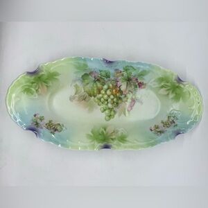 Antique Celery Dish P.K. Silesia Grape Motif Made in Germany